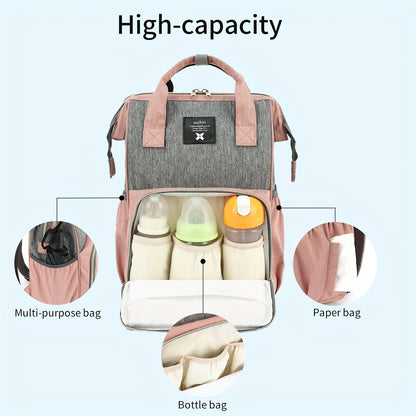 Trendy Diaper Bag Backpack - Waterproof, Multifunctional, and Perfect for Travel and Baby Care