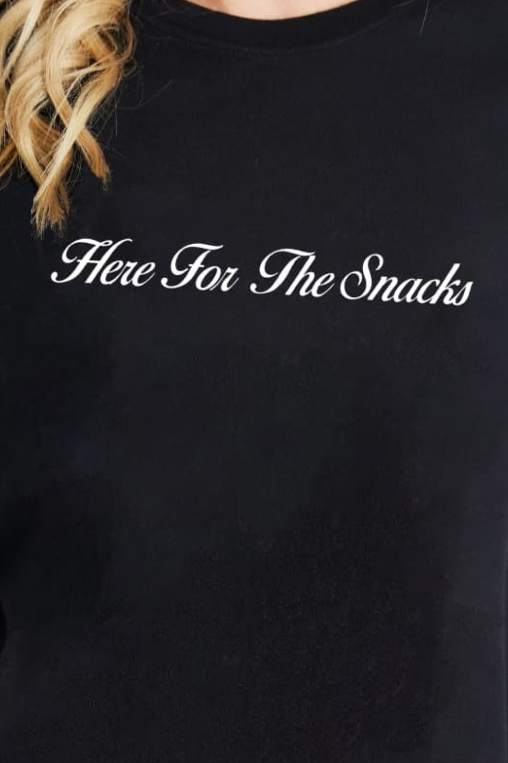 Simply Love Taille réelle ICI POUR LES SNACKS T-shirt en coton graphique