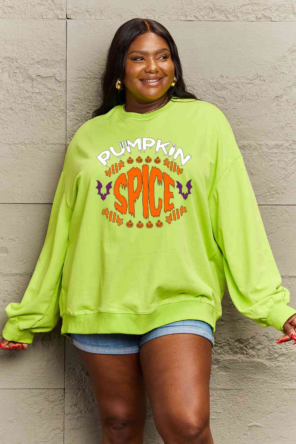 Simply Love Full Size PUMPKIN SPICE Graphic Sweatshirt