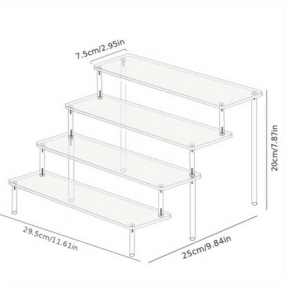 1pc Acrylic Perfume Organizer, Acrylic Display Rack, Transparent Ladder Shelf, Hand-made Anime Car Model Blind Box Storage Display Stand