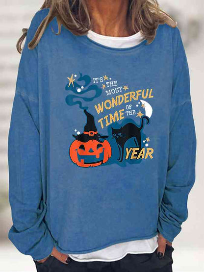 Round Neck Long Sleeve Full Size Graphic Sweatshirt