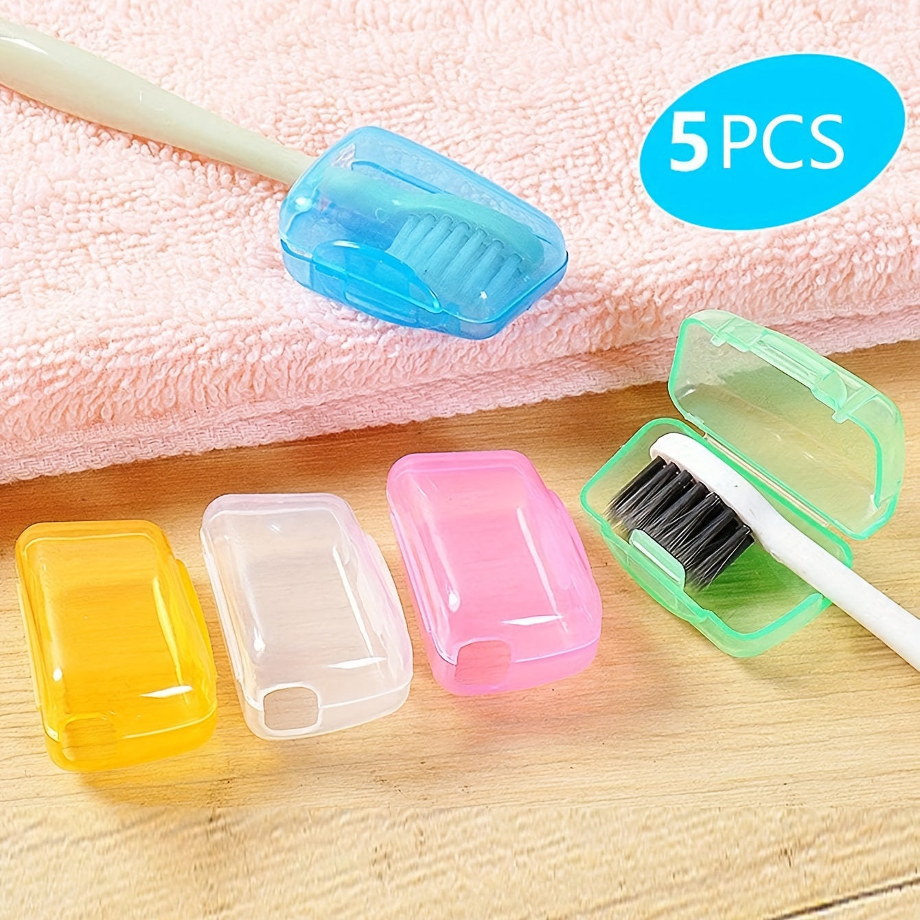 5pcs Lightweight Portable Toothbrush Case: Practical Travel Toothbrush Storage Box & Organizer for Women's Fashion & Travel Accessories