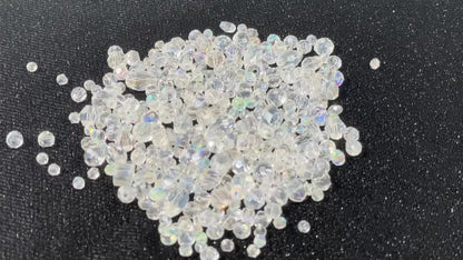 100 pieces Shiny Crystal Rondelle Beads for DIY Jewelry Making - Clear Glass Faceted Gems for Necklaces, Bracelets, and Earrings