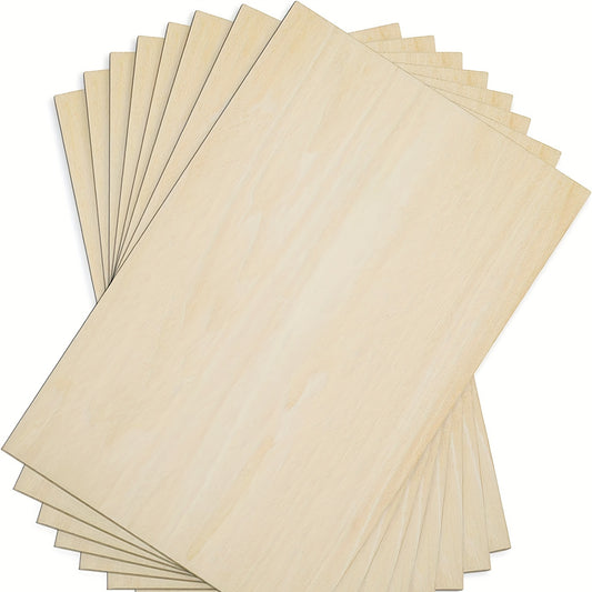 8pcs Unfinished Wood Sheets - Perfect for DIY Crafts, School Projects, House Aircraft Ship Boat Ornaments - 30x20x0.2cm