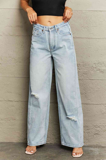 Distressed Wide Leg Jeans