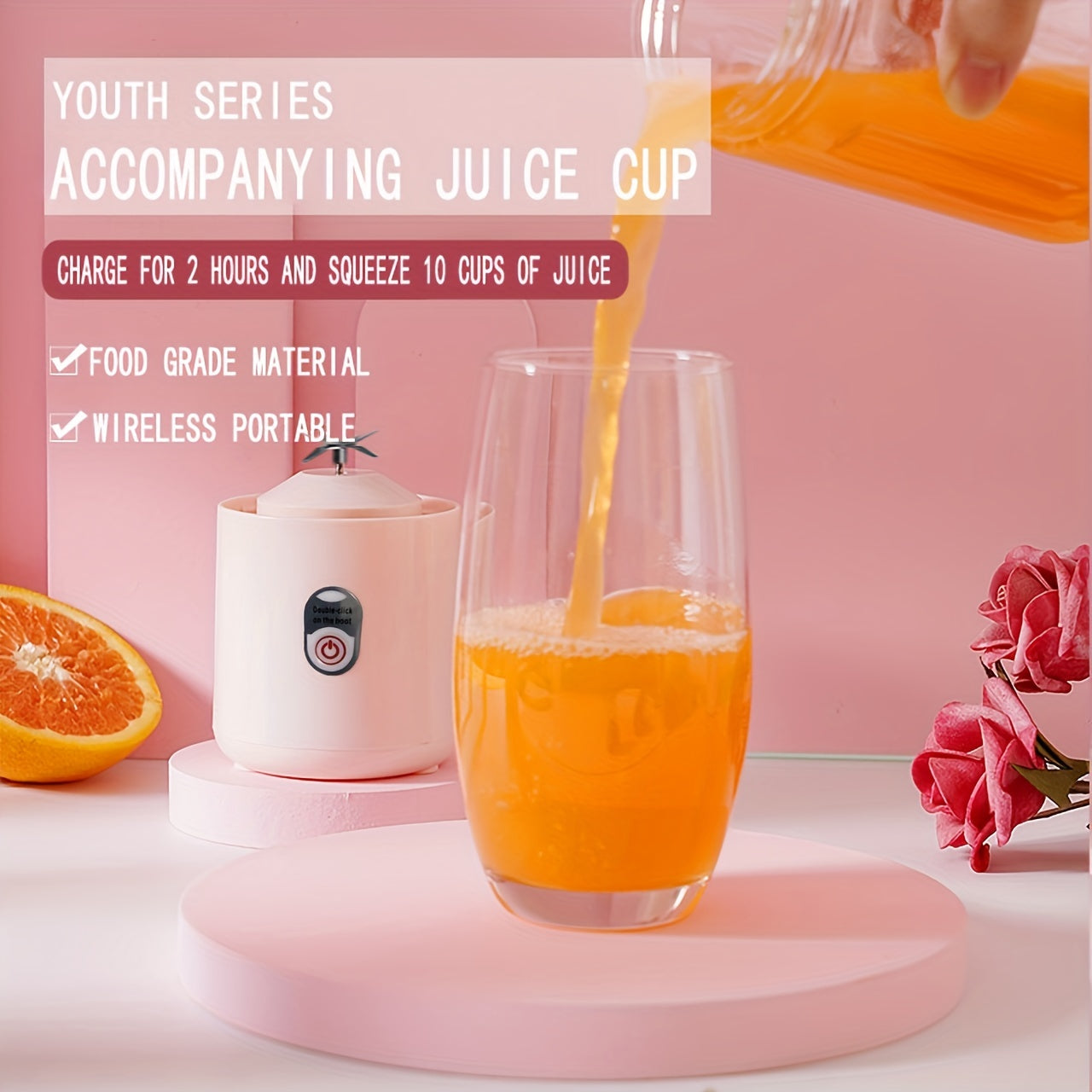 USB Rechargeable Portable Smoothie Blender: Make Delicious Juices & Smoothies Anywhere!