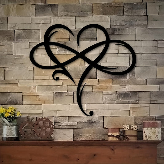 1pc Infinity Heart Black Heart Metal Wall Decor Love Wall Decor Love Sign Plaque Bedroom Ornaments For Home Wedding Indoor Outdoor Christmas Gifts