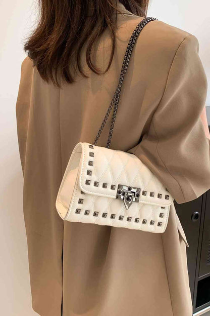 Studded PU Leather Crossbody Bag