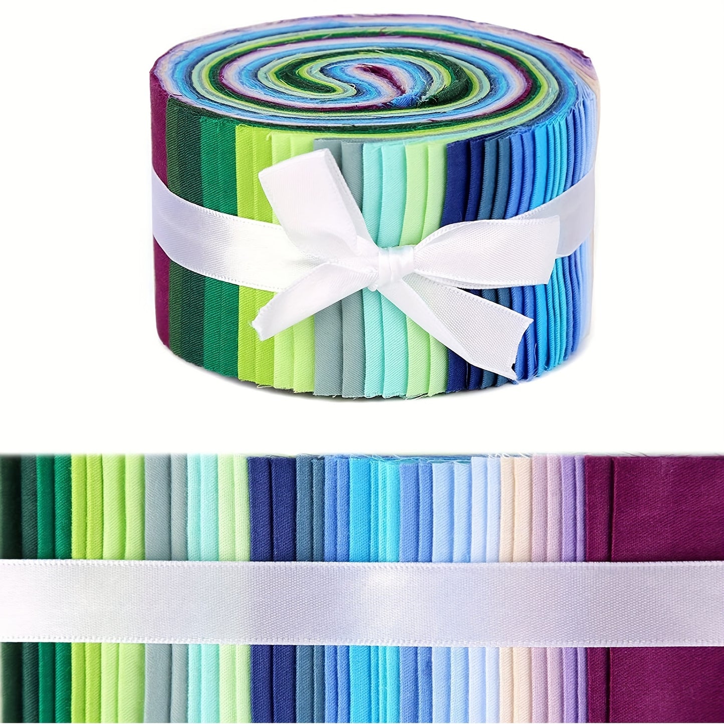 40pcs Roll Up Cotton Fabric Quilting Strips, Jelly Roll Fabric, Cotton Craft Fabric Bundle, Patchwork Craft Cotton Quilting Fabric, Cotton Fabric, Quilting Fabric With Different Patterns For Crafts