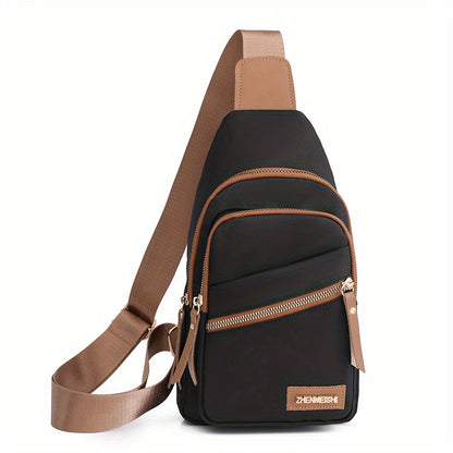 Stylish and Versatile Zipper Chest Bag with Adjustable Shoulder Strap for Outdoor and Casual Use