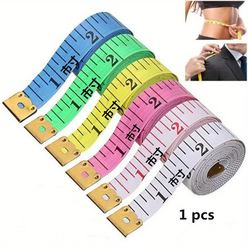 1pc, Inch Feet Soft Leather Ruler Measuring Clothes Ruler Cloth Ruler Tailor Meter Three Perimeters 59.06 Inch Color Random