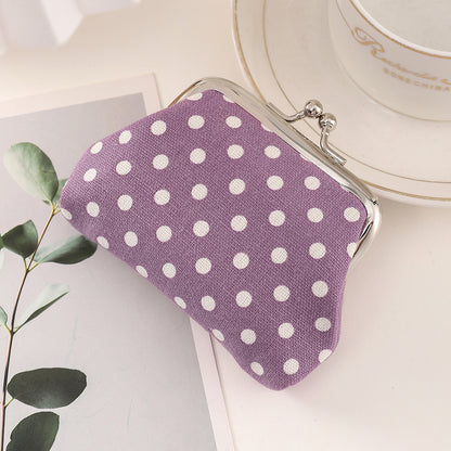 Stylish Polka Dot Kiss Lock Coin Purse - Convenient Earphone Storage Wallet