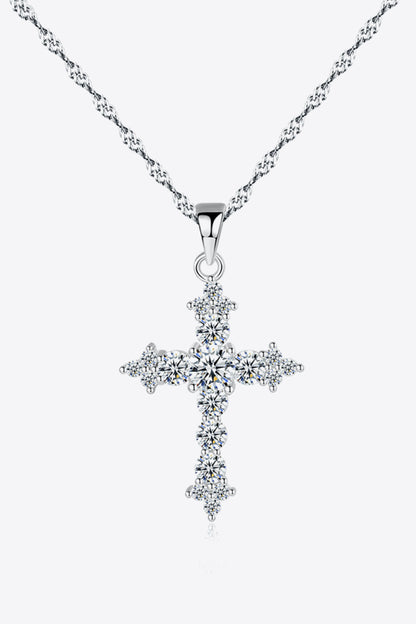 Collier avec pendentif croix en zircon en argent sterling 925