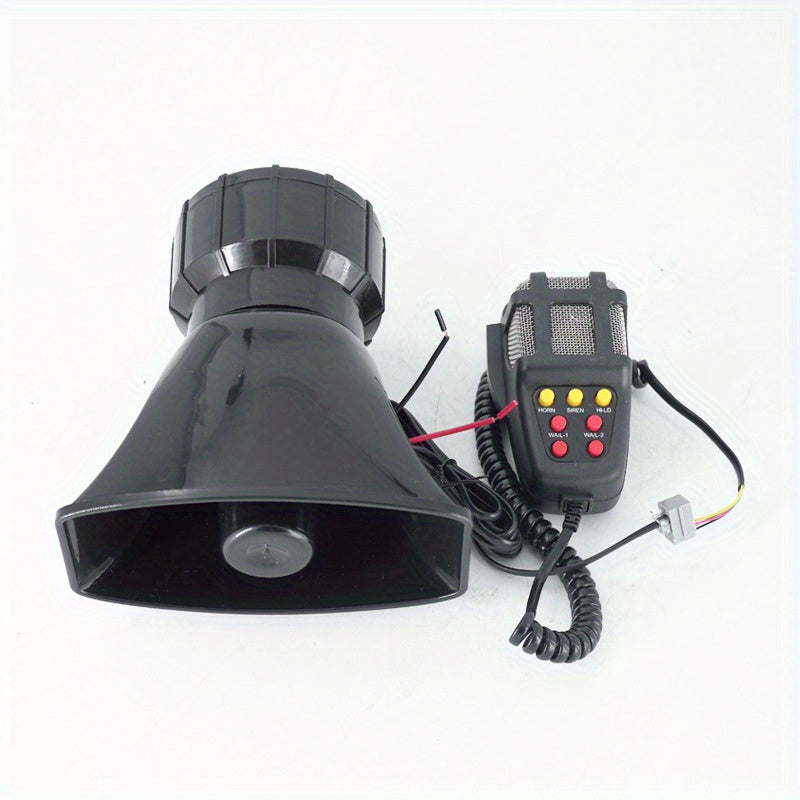 12V Car Alarm Air Horn Tone: Enhance Your Vehicle's Safety with a 60W Emergency Siren & Mic PA Speaker System!