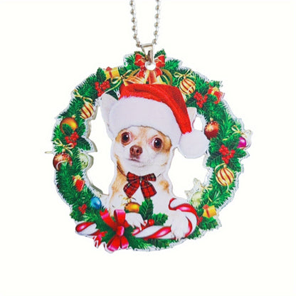 1pc New Creative Christmas Stocking Gloves Garland Cute Puppy Acrylic Car Hanging Decorations Halloween Christmas Tree Ornaments Home Decorations