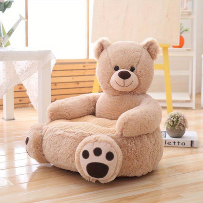 L'accessoire parfait pour la chambre de bébé : canapé en peluche pour enfant panda marron/noir 50 cm/19,68'' – Super doux, lavable et parfait pour les enfants ! 