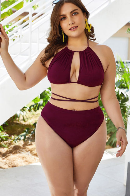 Ensemble de Bikini Dos Nu Noué à Découpe de Grande Taille