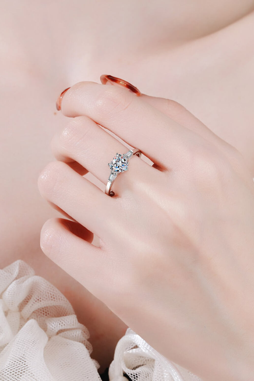 Bague coeur moissanite 1,2 carat