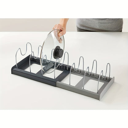 Estante de almacenamiento de acero inoxidable expandible, soporte organizador de cocina para tapa de olla, tabla de cortar, organizador de utensilios de cocina de secado, 1 ud. 