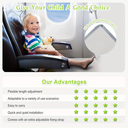 Anti-Slip Airplane Footrest for Kids - Portable Travel Bed with Airplane Seat Extender - Perfect for Toddlers and Babies - Soft and Comfortable - Ideal for Airplane Travel