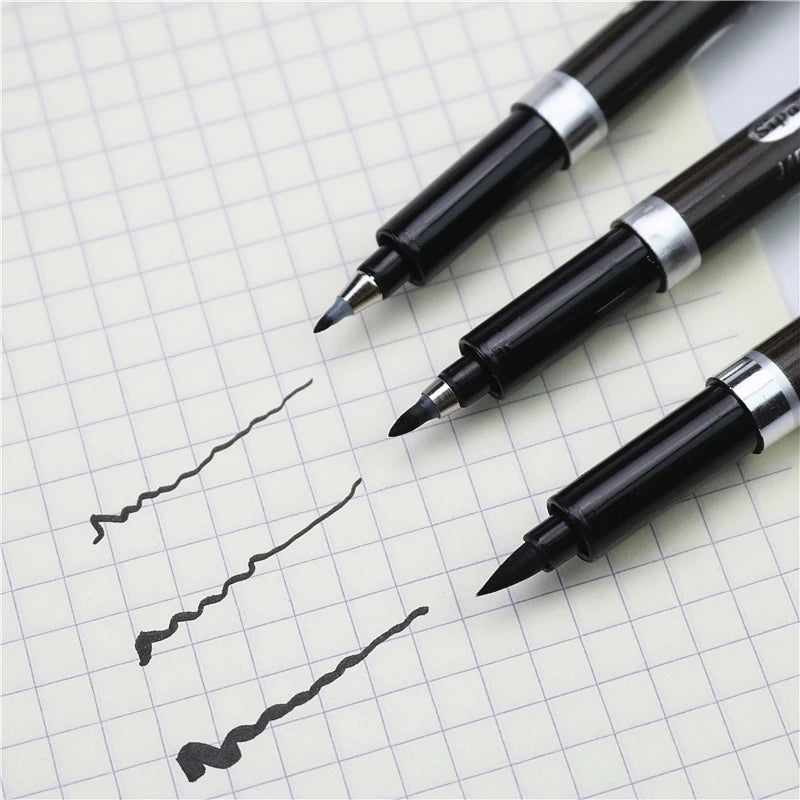 3pcs Black Durable Calligraphy Pens - Perfect for Small & Regular Scripts!