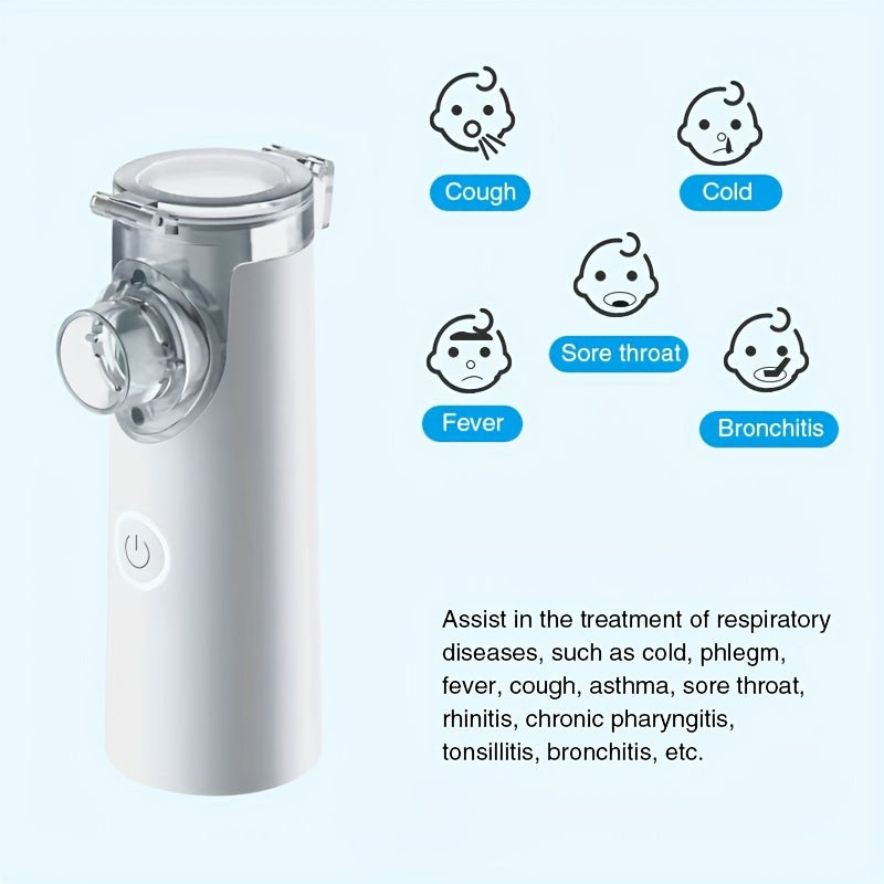 1pc Portable Nebulizer: Personal Inhaler for Kids & Adults - Vibrating Mesh Nebulizer for Travel, Humidifier & Moisturizer