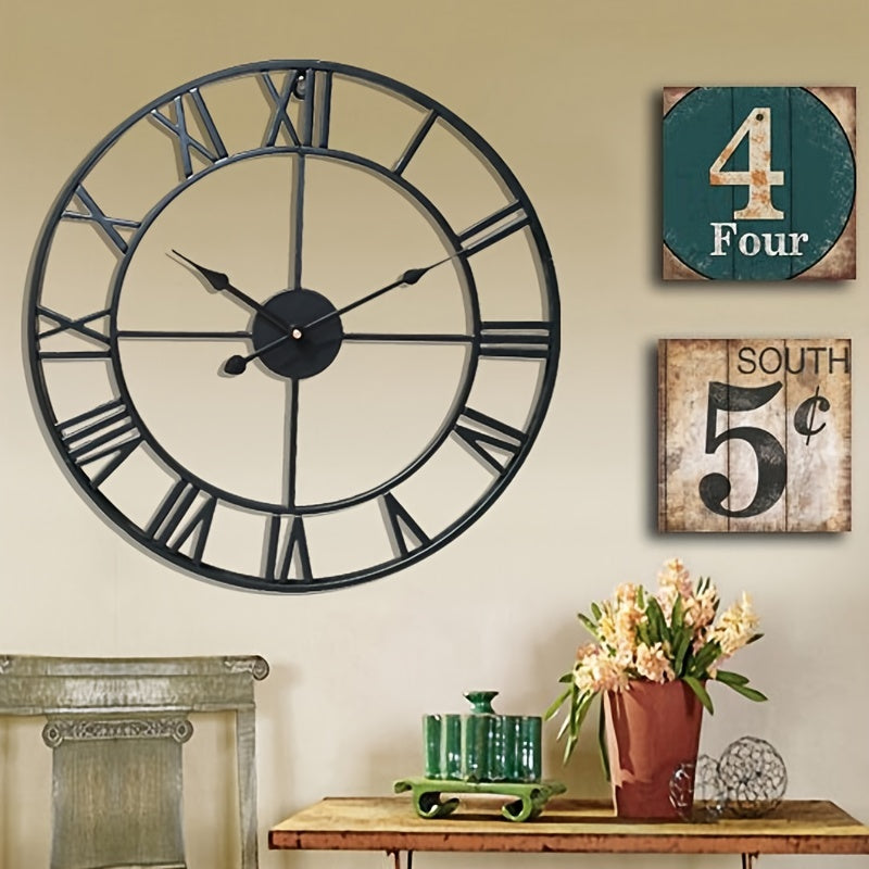 Stylish Wall Clock for Nursery Room - 40/15.74'' & 50/19.68'' Diameter, Creative Iron Craft Decor