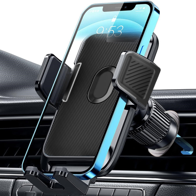 360° Rotation Stable Phone Mount - Compatible with Android/IOS Phones (4-7 Inches) - Suitable for Car Air Outlet - Black