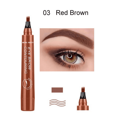 5-Color 4 Split Tips Eyebrow Pen: Long Lasting, Waterproof & Smudge Proof Eyebrow Tint - Easy Apply Color Rendering Pen