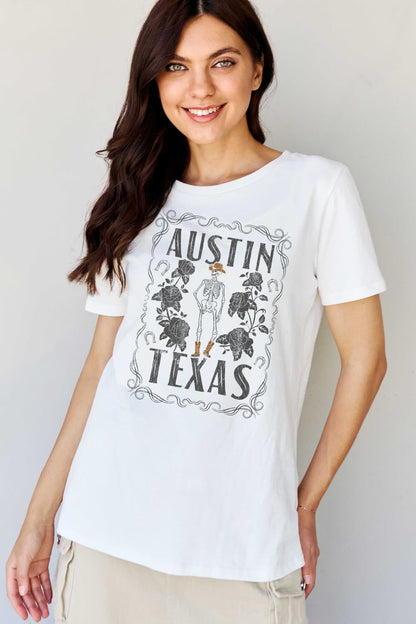 Simply Love Full Size AUSTIN  TEXAS Graphic Cotton T-Shirt