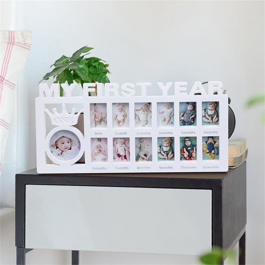 12-Month Growth Record Photo Frame for Baby - Creative Design & PP Plastic Material