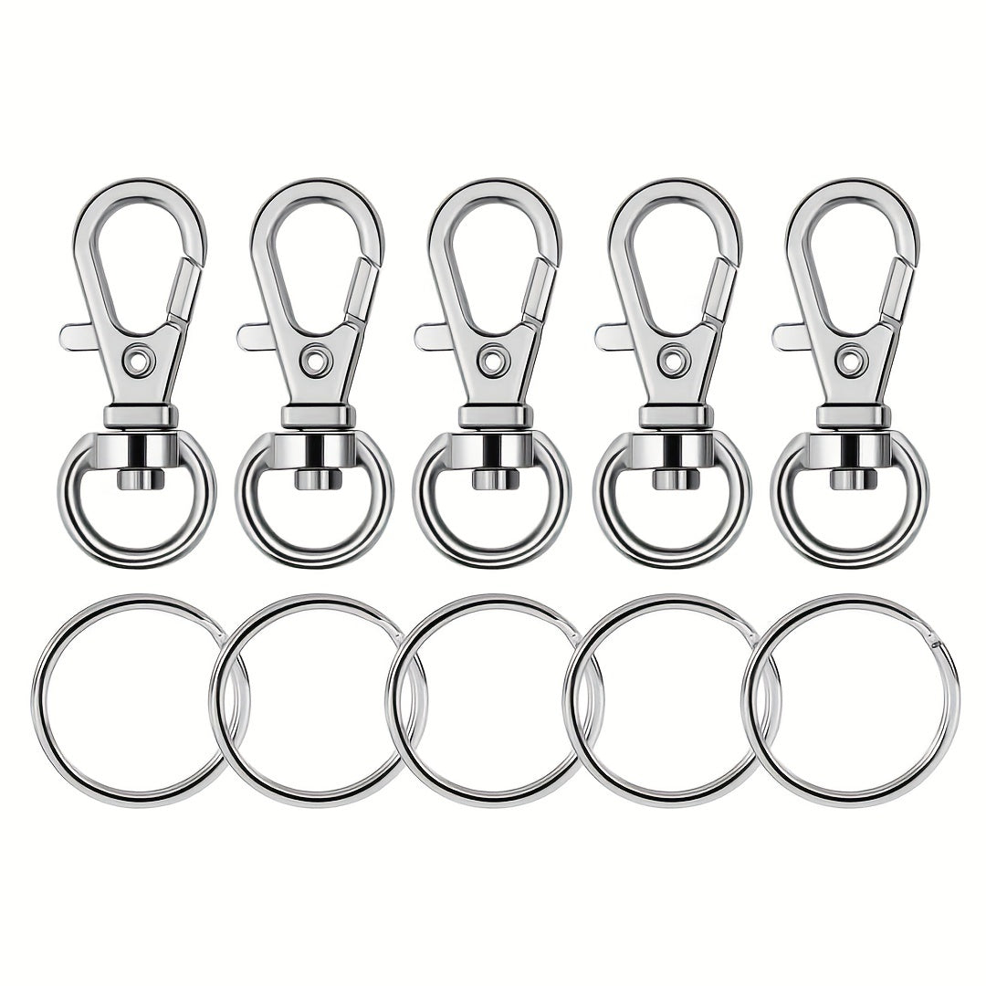 50-Piece Key Chain Hooks & Key Rings Set - Perfect for DIY Jewelry Making & Hanging Rope Projects!