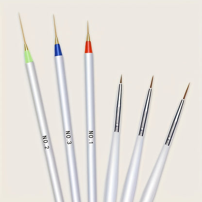 Ensemble de pinceaux de précision pour Nail Art, 6 pièces/paquet, stylos de conception à pointe Fine pour manucure Gel et UV à la maison ou en Salon 