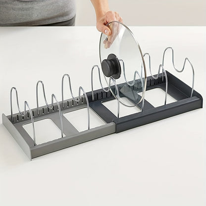 Estante de almacenamiento de acero inoxidable expandible, soporte organizador de cocina para tapa de olla, tabla de cortar, organizador de utensilios de cocina de secado, 1 ud. 