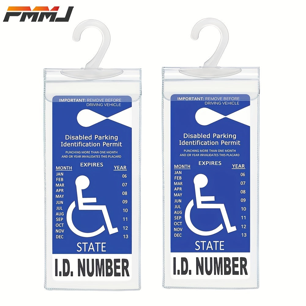 Support de permis de stationnement pour personnes handicapées Ultra Transparent, 2 pièces, protège votre pancarte et votre cintre avec un grand couvercle de support 