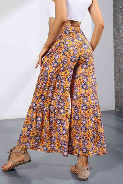 Printed Tie-Front Culottes