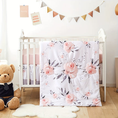 Couette de berceau de bébé, couverture de bébé pour tout-petits pour garçons et filles, couette douce toutes saisons, couverture de literie de pépinière de fleurs 