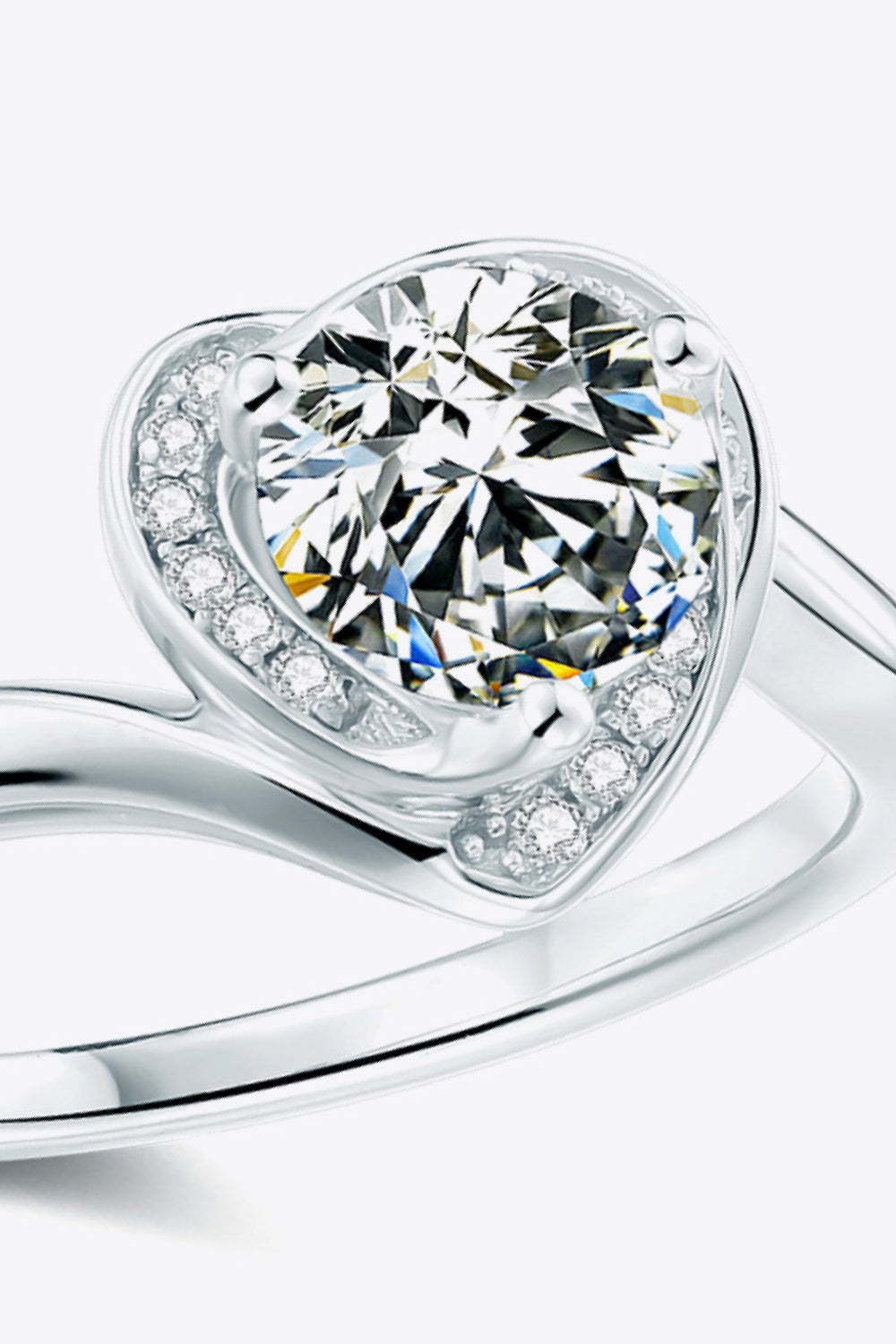 Bague coeur moissanite 1 carat