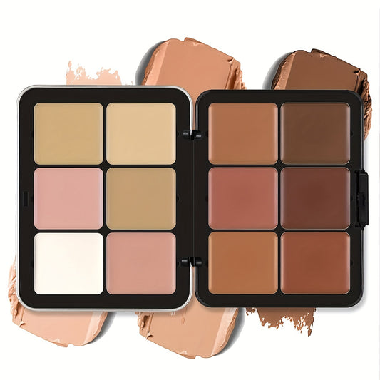 12 Color Concealer Palette - Long-Lasting Full Coverage Foundation and Correcting Cream for Flawless Skin