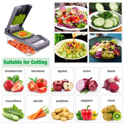 14-in-1 Vegetable Chopper: Effortlessly Slice, Dice, and Chop Veggies in Seconds!