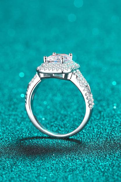 Je ne peux pas arrêter votre brillance, bague moissanite 2 carats