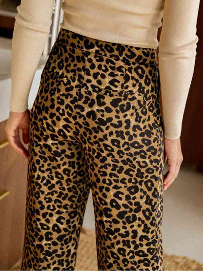 Pantalon large léopard