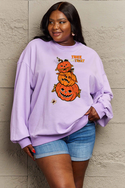 Simply Love Full Size TRICK OR TREAT Graphic Sweatshirt