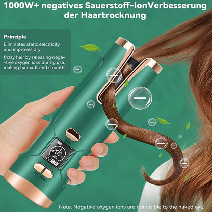 Wireless Automatic Hair Curler with LCD Screen - Ceramic Heating Wave Curling Tongs for Salon-Quality Styling at Home!