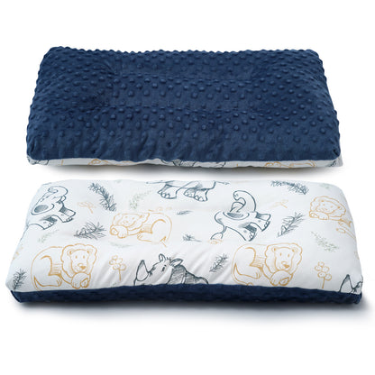 Super Soft & Ergonomic Baby Pillow - Double Sided Cotton & Fabric, Machine Washable