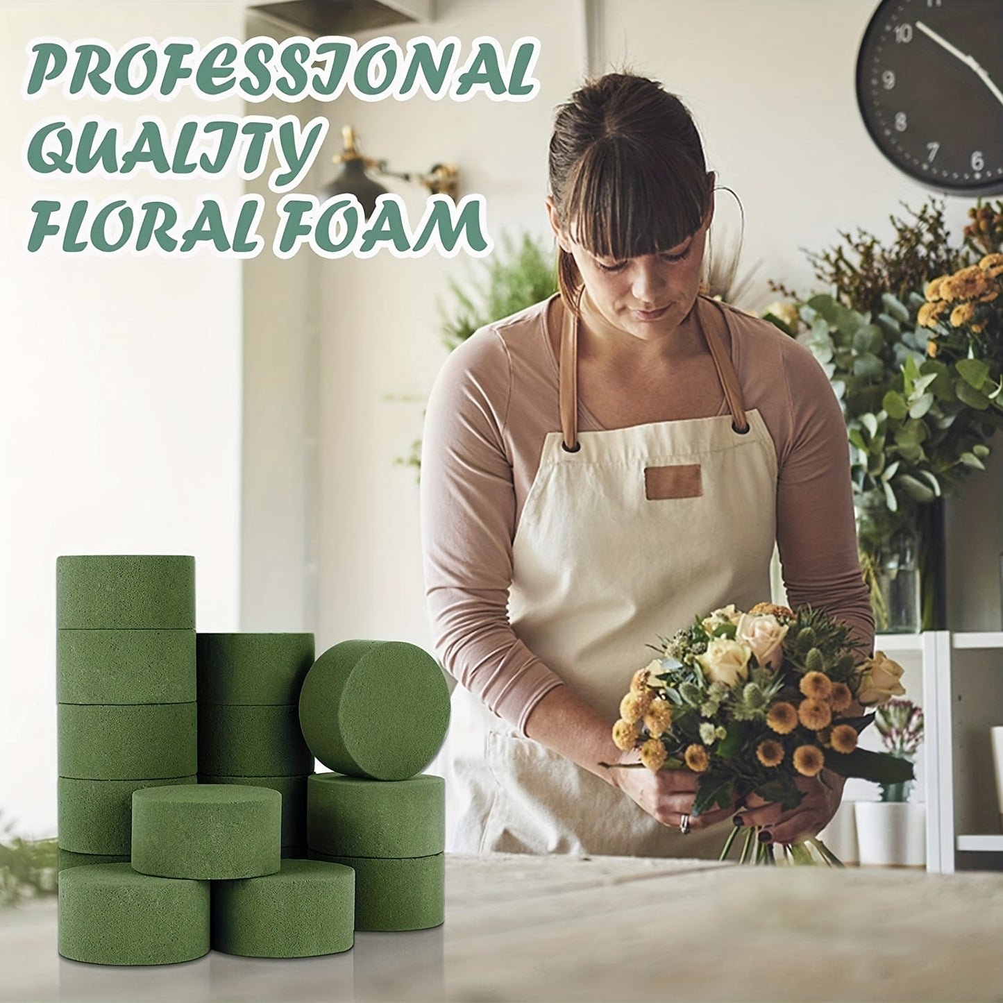 15pcs Floral Foam: Create Beautiful Flower Arrangements with Green Foaming Glue Blocks!