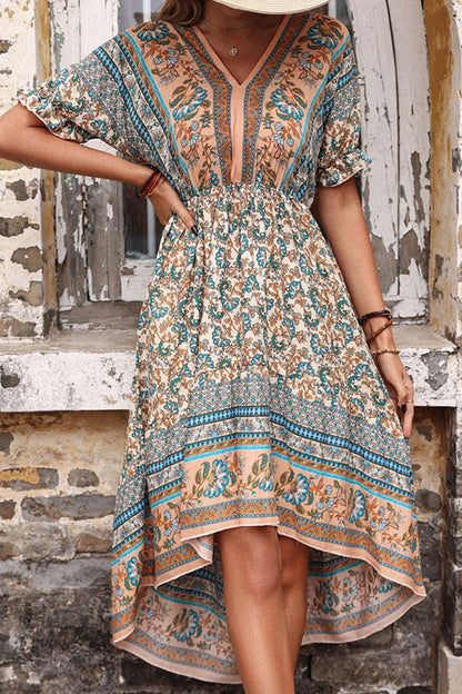 Bohemian High-Low Open Back Dress