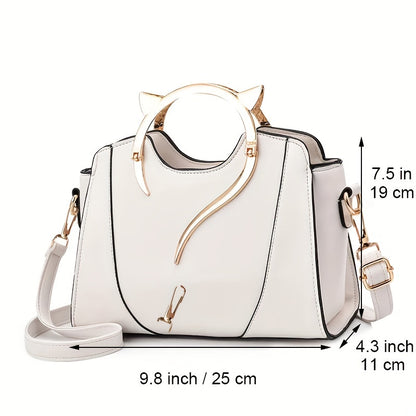 Stylish Cat-Shaped Zipper Bag: Versatile Shoulder Purse with Removable Strap for Maximum Versatility