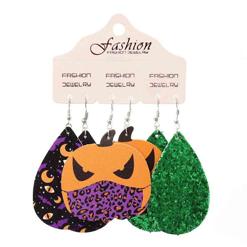 Boucles d'oreilles pendantes sur le thème d'Halloween en forme de larme