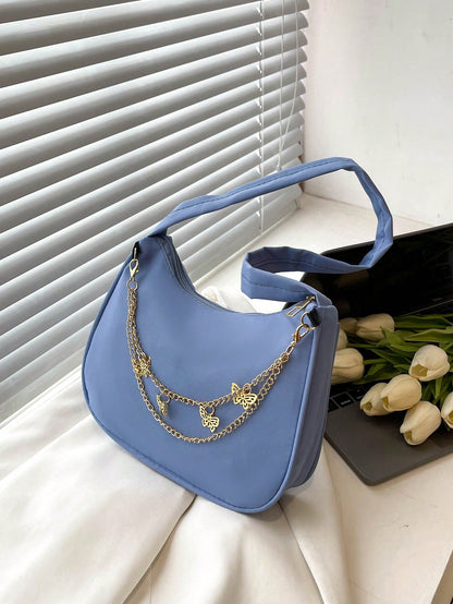 Butterfly Charm Polyester Shoulder Bag